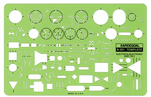 Rapidesign Standard Electrical/Electronic Symbols Template, 1 Each (R301)