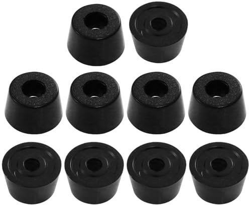 uxcell 10 Pcs 19.5mm x 12mm Conical Recessed Rubber Feet Bumpers Pads Black