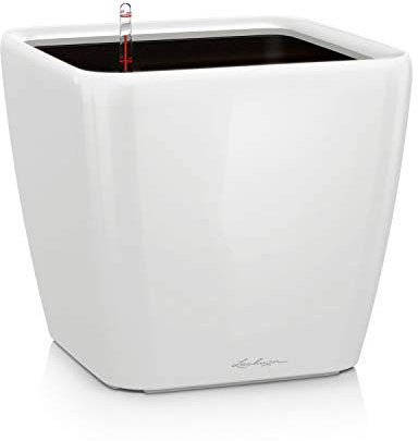 Lechuza Quadro Premium 21 LS Pot de Fleurs, Blanc High-Gloss, 35 x 35 x 33 cm