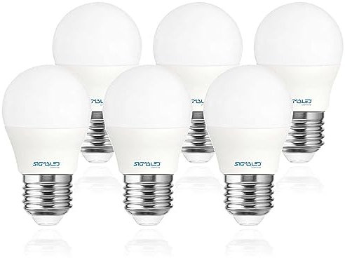 Sigmaled lighting - Ampoule LED E27 6W (équivalent 50W) - 550 Lumen - Blanc Chaud 2800K - Culot Edison à Vis E27 - Lampe LED G45 mini Globe - Lot de 6