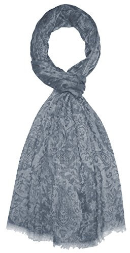 Lorenzo Cana Herrenschal edler Kaschmirschal mittelgrau 100% Kaschmir jacquardgewebt Paisleymuster Männerschal Schaltuch 7837011