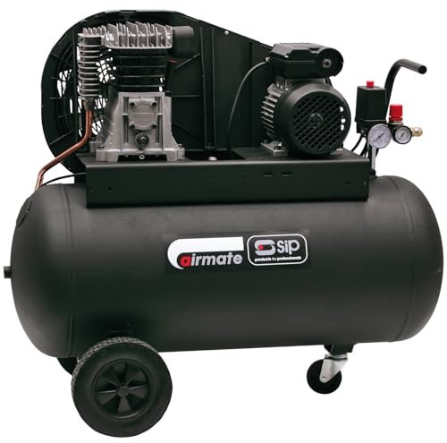 SIP Airmate TN3/100-SRB Belt Drive Air Compressor, 230V 13A, 100L, 3hp / 2.2kW, 145psi / 10 Bar 13CFM 96dB