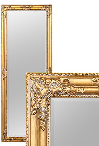 Eleganter Wandspiegel BESSA Gold-antik 160x60cm barock Design Spiegel pompös Holzrahmen