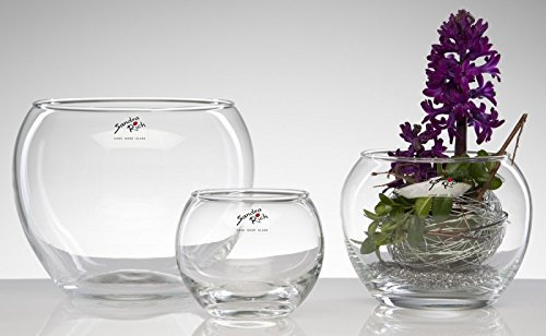 Glasschale FISH BOWL Glas Schale Glasvase Goldfischglas Ø 9,5 cm