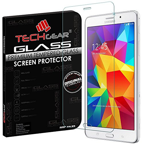 TECHGEAR Galaxy Tab 4 7.0 VERRE, Protecteur d'Écran Original en Verre Trempé Compatible pour Samsung Galaxy Tab 4 7.0 avec 3G SM-T231 & LTE SM-T235