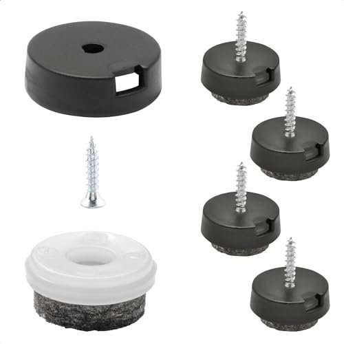 Wagner QuickClick® Filzgleiter Möbelgleiter Stuhlgleiter 4er-Set zum Anschrauben - 4X Basis+Schraube+Gleiteinsatz austauschbar - Wollfilz Ultrasoft - Durchmesser Ø 20 mm - Made in DE - 15808400