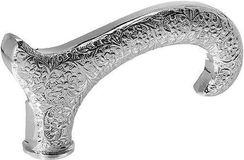 Medieval Replicas Handmade Derby Handle for Walking Stick - Antique Look Handles in Metal with Silver Finish - Elegant Decorative Handles for Men and Women - Gives New Look to Your Cane