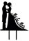 Tinksky Hochzeitstorte Topper Herr Frau mit Braut und Bräutigam Stil Cake Topper für Anniversary(Black)