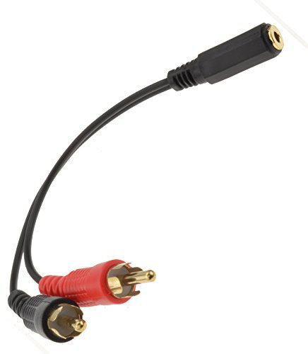 Plaqués Or 3,5 mm Stéréo Jack Femelle vers 2 Cinch RCA Fiches Adaptateur câble
