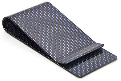 Medifier Billetera de Fibra de Carbono Ultraligera con Clip para Tarjetas de crédito y Dinero, Abrazadera para Hombres, Clip de Efectivo, Titular de Tarjetas (Azul)