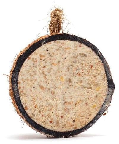 Coconut Bird Feeder Halves, Wild Bird Food for Small Birds with Suet, Dried Mealworms, Seeds, and Cereals, High Energy Food, Filled in the UK, Suitable for Year-Round Feeding - RSPB x 10 (320g)