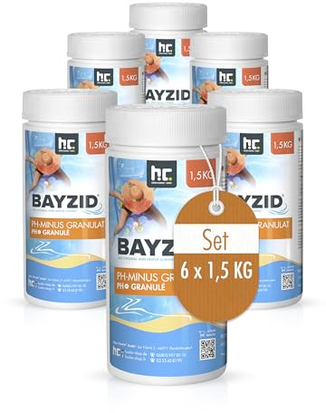 6 x 1,5 kg pH Senker Granulat von Höfer Chemie zur Senkung des pH Werts im Pool - pH Minus für Schwimmbad & Spa