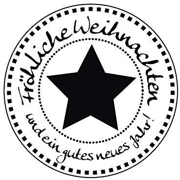 Rayher 28862000 Stempel Fröhliche Weihnachten, 3cm ø, Weiß