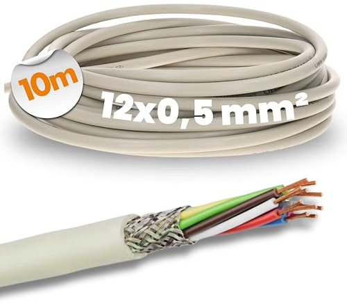 Lapp 10m LiYCY Geschirmte Steuerleitung 12x0,5 mm² PVC Datenleitung Grau | Steuerkabel 12 adrig für Schaltschränke - LED Verbindungsleitung - Biegewechselfest - Industrie Signalübertragung