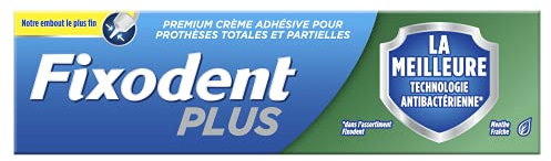 Fixodent Plus La Meilleure Technologie Antibactérienne Crème Adhésive Pour Prothèses Dentaires, 40g