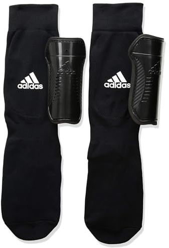 adidas Unisex-Child Performance Youth Sock Shin Guards, Black/White, Small