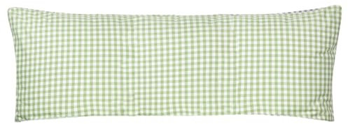 PremiumShop321 Bettwäsche Serie Züchen Landhaus Karo Reißverschluss 95° waschbar -weiß/grün-Kissenbezug 80x80