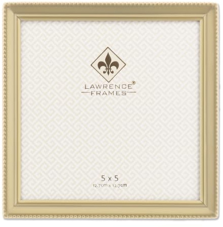 Lawrence Frames Bead Border Design, 5x5, Satin Gold