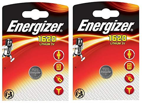 Energizer CR1620 Lot de 2 piles bouton lithium 3 V
