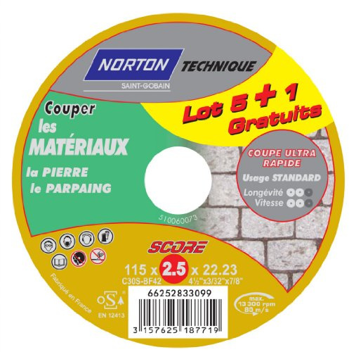 Norton Score Trennscheiben, 115 x 2,5 x 22 mm, 6 Stück