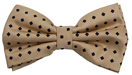 Fabio Farini - Elegante gepunktete Herren Fliege Querbinder für jeden Anlass in verschiedenen Farben Gold (Quadratisch Schwarz)