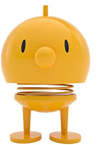 Hoptimist Bumble Wackelfigur & Glücksbringer, Skandinavische Deko Figuren für Wohnzimmer, Schreibtisch, Büro, Bürodeko & Lustige Kleine Geschenke, 7,5 x 8,5 x 10,7 cm, Medium, Gelb