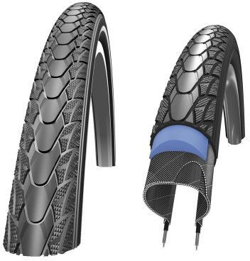 Schwalbe - Marathon Plus Reflex – Trekkingreifen mit Reflexstreifen für Fahrräder., Marathon Plus Reflex, Farbe 63, 28 x 1 1/4
