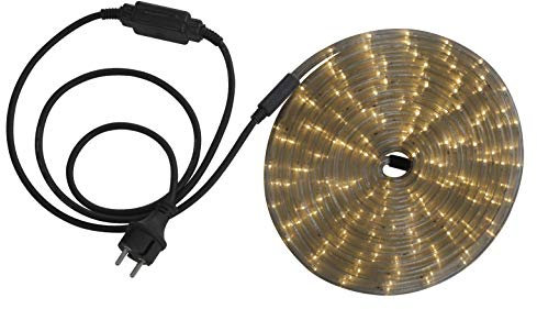 Globo Lichtschlauch mit 1.5 m Zuleitung und Stecker in schwarz inklusiv 24 LED's je Laufmeter, 6 m, warmweiß 38962