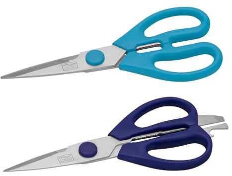 Chicago Cutlery 2-Pack Soft Grip Kitchen Scissors Shears With Bottle Opener, All Purpose Stainless Steel Utility Scissors, For Everyday Kitchen Office Home Arts & Craft