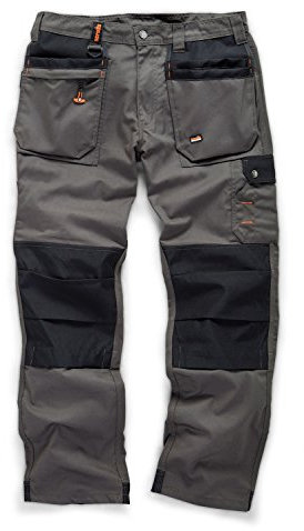 Scruffs Men's Worker Plus Trousers Graphite Grey Work Utility Pants, Graphite Grey, 30 Regular UK