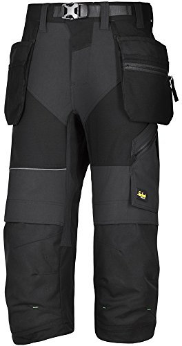 Snickers Workwear 6905 FlexiWork Piratenhose mit Holstertaschen, 1 Stück, 108, schwarz, 69050404108