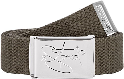 2Stoned Hosengürtel Stoffgürtel Olive, Chromschnalle Classic, 3 cm breit für Damen und Herren
