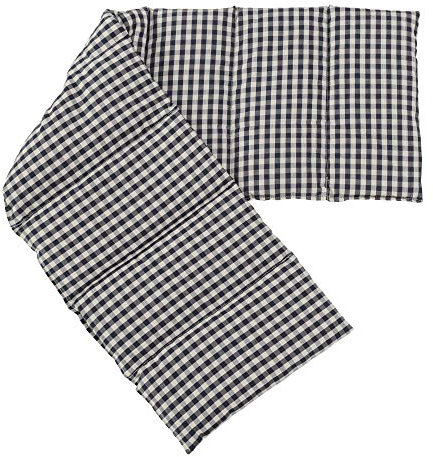 Kirschkernkissen XXL 8-Kammer, 75x20cm - Bio Stoff blau-weiß - Wärmekissen Körnerkissen