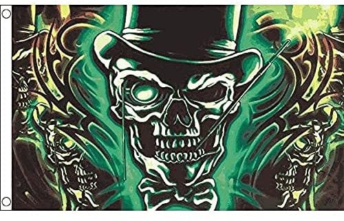 AZ FLAG - Flagge Totenkopf Mit Hut - 150x90 cm - Pirat Fahne 100% Polyester mit Messing-Ösen - 110g