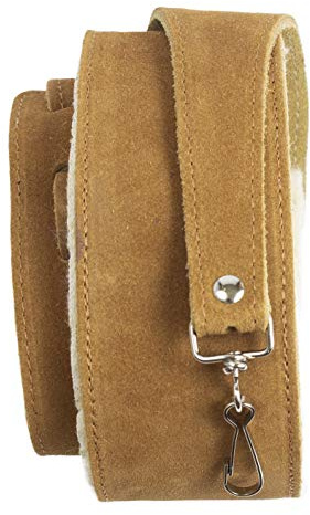 Perri’s Leathers Ltd Banjo Strap, 2.5” Soft Suede, Super Soft Sheepskin Fur Pad