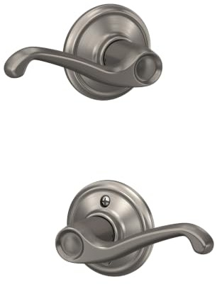 SCHLAGE Flair Hall/Closet Passage Door Handle, Reversible, Satin Nickel
