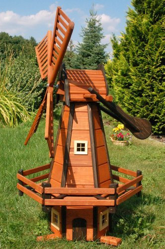 Windmühle Moulin à vent en bois imprégné avec roulement à billes Style hollandais 1,20 m