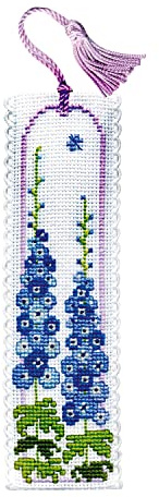 Textile Heritage Collection Cross Stitch Bookmark Kit - Delphiniums