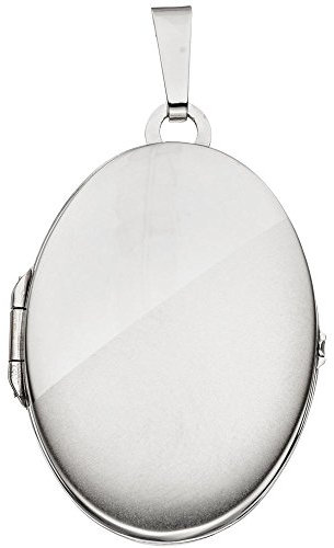 Medaillon Amulett Anhänger zum Öffnen aus 585 Weißgold Gold teilmattiert Unisex