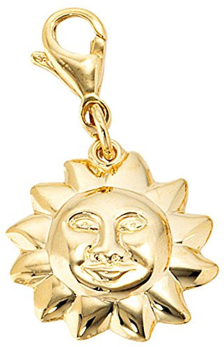 Charm Anhänger Einhänger Sonne aus 333 Gold Charms für Bettelarmband Dangle