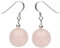Ohrringe Ohrhänger aus echtem Rosenquarz & 925 Silber Ø14mm facettiert Damen