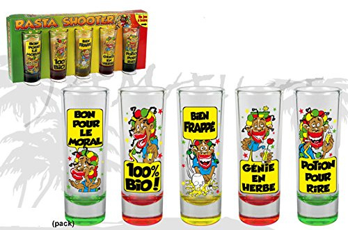 Lot de 5 Verres Shooter Rasta