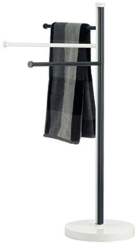 Kela Handtuchhalter Trio aus Metall in weiß/dunkelgrau, 28 x 43 x 93 cm