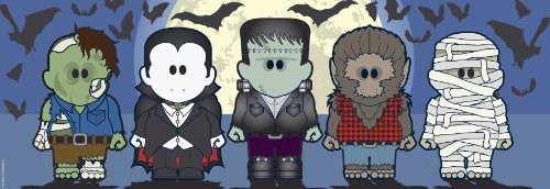 Heye 29479 - Panorama Puzzles 1000 Teile Halloweenies, Weenicons