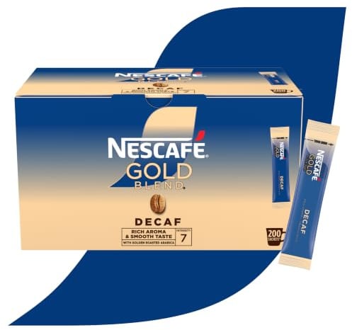 NESCAFÉ Gold Blend Decaf Instant Coffee Sachets - 200 x 1.8 g Sticks - Coffee Roast Level: Medium