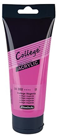 Schmincke - College Acrylic, College Magenta in 200 ml-Tube, 33350014, Acrylfarbe mit Künstler-Pigmenten in hoher Konzentration, deckend und lasierend, lichtecht, seidenmatt
