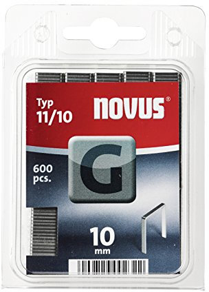 Novus Flachdrahtklammern 10 mm, für Hammertacker, 600 Heft-Klammern vom Typ G 11/10, aus verzinktem Stahldraht