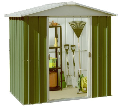 Yardmaster 6 x 4 ft Deluxe Apex Roofed Metal Shed - Green