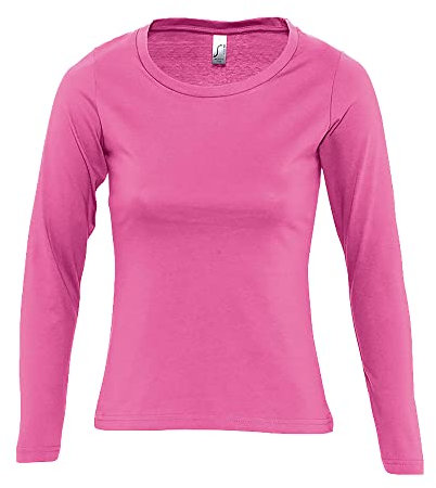 Sols Majestic Damen Longsleeve/T-Shirt, Langarm (M) (Orchidee Pink)