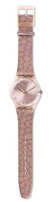 Orologio Swatch Originals SOUT100 Al quarzo (batteria) Pvc Quandrante Rosa Cinturino Pelle